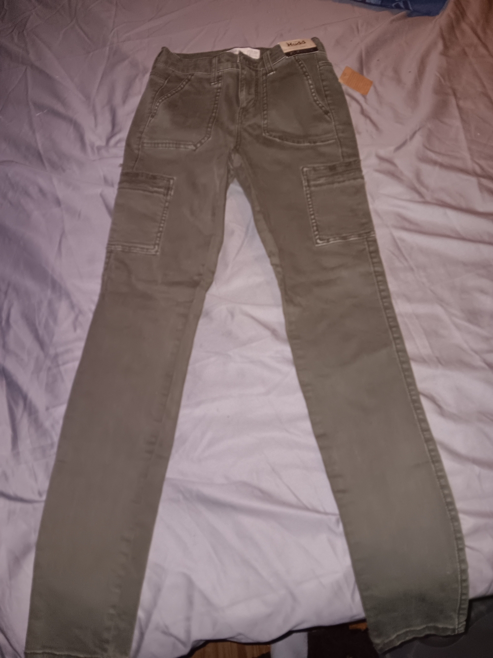 Mudd Women’s Skinny Cargo Jeans - Olive Green